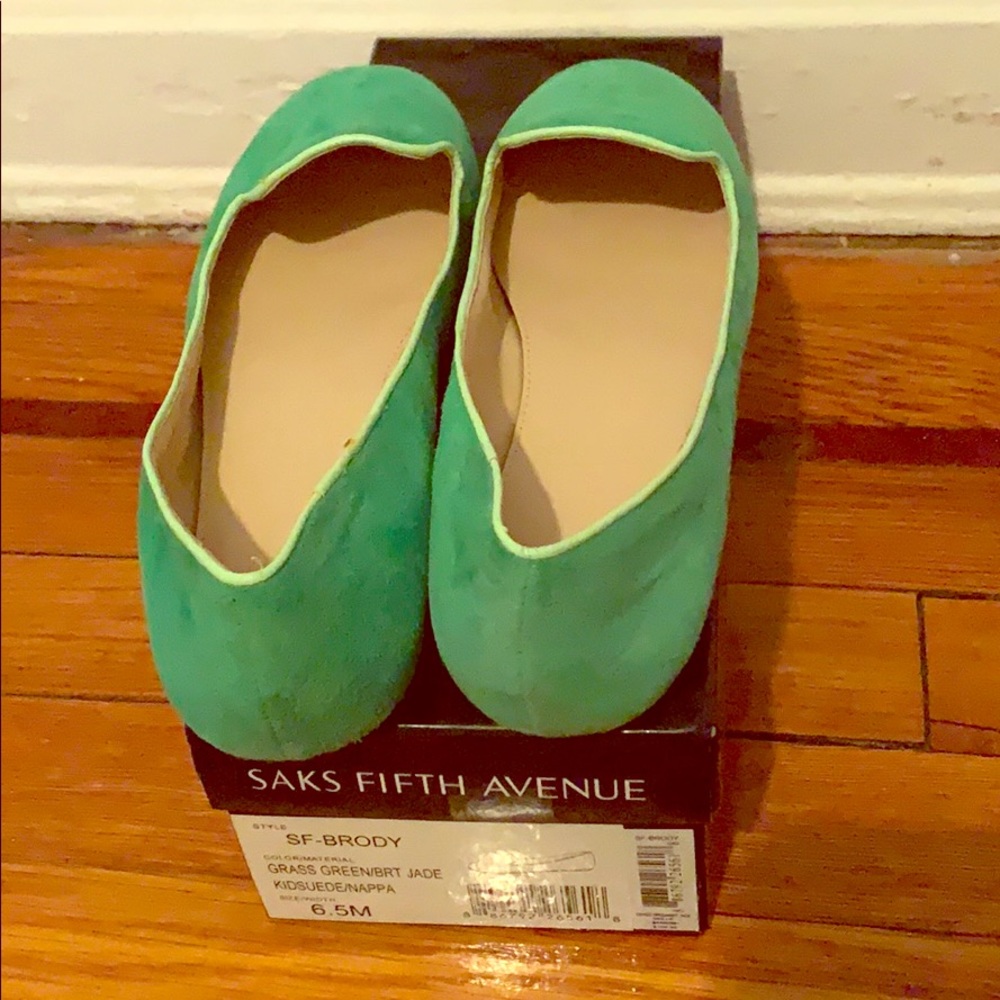 Grass Green/BRT Jade Suede Flats
